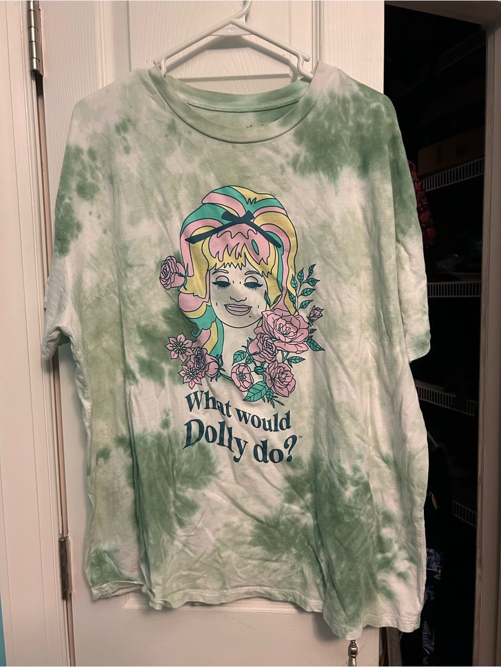 Dollcake Green Tie-Dye Short Sleeve Tee with Pastel Dolly Graphic